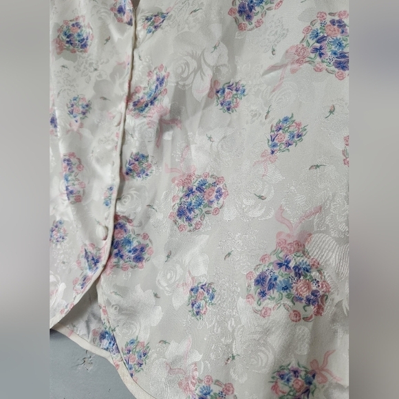 Vintage Nordstrom 2 Piece Floral Bridal Shorts Lingerie Pajama Set Medium - Picture 3 of 8